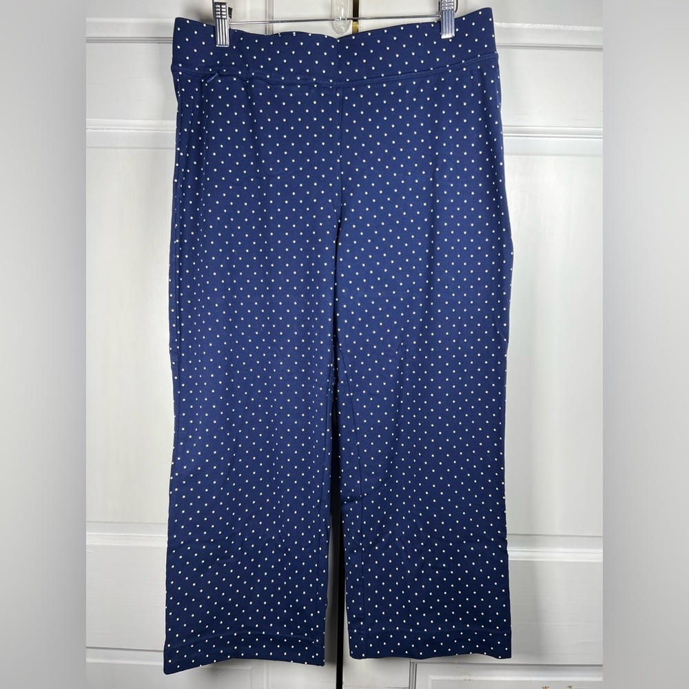 NWOT LANDS END Shore Knit Capri Pants Stretch Waist Pull On Womens Large - Picture 2 of 7